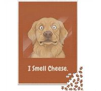I Smell Cheese Golden Retriever Poster Jigsaw Puzzle for Adults, 1000 Piece