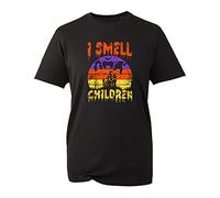 I Smell Children Halloween T-Shirt, Horror Haunted House Happy Halloween Costumes Unisex Kids Adults Top (Black, L)