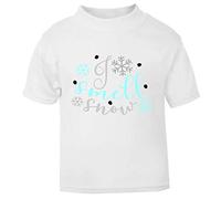 I Smell Snow Short Sleeve Cotton Toddler t Shirt, 1-2 Years, White