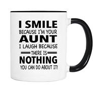 I Smile Because I'm Your Aunt I Laugh Because... Mug Luxury Coffee Mug with Handle Ceramic Drinkware for Office Kitchen Hot Chocolate 330Ml