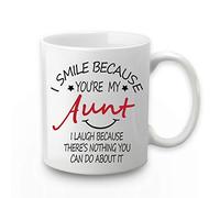 I Smile Because You Are My Aunt Mug I Smile Because Your My Aunt Mug Aunt Coffee Mug Gifts Birthday Mothers Day Gifts for Aunt Auntie from Nephew Niece 11 Ounce with Gift Box