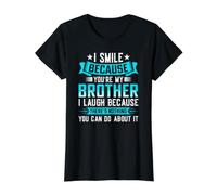 I Smile Because You're My Brother Value Graphic T-Shirt, Women, Black, XL