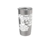 I Smoke A Pipe I Read Books - Piper Accessories - Smoke Pipe Stainless Steel Insulated Tumbler