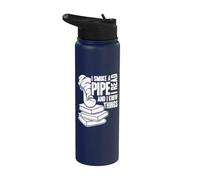 I Smoke A Pipe I Read Books - Piper Accessories - Smoke Pipe Stainless Steel Insulated Water Bottle
