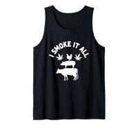 I Smoke It All Funny Marijuana Weed Meat Smoker Grillmaster Tank Top