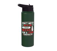 I Snap Necks for A Living Chiropractor Saying Chiropractic Stainless Steel Insulated Water Bottle