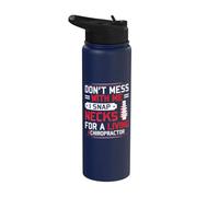 I Snap Necks for A Living Chiropractor Saying Chiropractic Stainless Steel Insulated Water Bottle