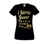 I Solemnly Swear That i Am Up to No Good T-Shirt - Harry Potter Inspired Wizard Magic Birthday Gift Ladies T Shirt Sizes S - XXL (Small, Black)
