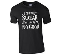 I Solemnly Swear That I Am Up to No Good T-Shirt (Medium, Black)