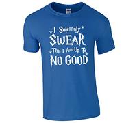 I Solemnly Swear That I Am Up to No Good T-Shirt (Medium, Royal Blue)