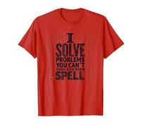 I Solve Problems You Can't Even Spell - Math Humor T-Shirt, Men, Red, L