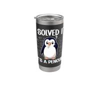 I Solved It The Answer is Penguin Math Teacher Math Lover Stainless Steel Insulated Tumbler
