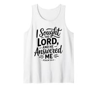 I Sought The Lord He Answered Me Bible Verse Christian Faith Tank Top