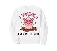 I Sparkle Even In The Mud Cute Pink Pig Kids Graphic Sweatshirt