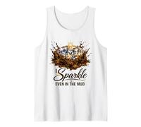 I Sparkle Even in The Mud Run Princess Mudding Team Racing Tank Top