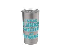 I Speak 2 Languages Sarcasm and Sewing Stainless Steel Insulated Tumbler
