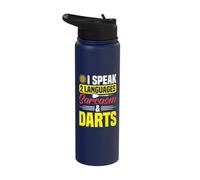 I Speak 2 Languages Sarcasm & Darts Stainless Steel Insulated Water Bottle
