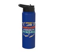 I Speak 2 Languages Sarcasm & Pinball Stainless Steel Insulated Water Bottle