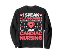 I Speak 4 Languages - Cardiology Cardiac Nurse Nursing Sweatshirt