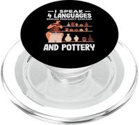 I Speak 4 Languages English Pottery Profanity Sarcasm PopSockets PopGrip for MagSafe