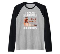 I Speak 4 Languages English Pottery Profanity Sarcasm Raglan Baseball Tee