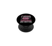 I Speak 4 Languages English-Profanity-Sarcasm And Knitting PopSockets Adhesive PopGrip