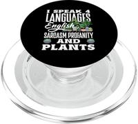 I Speak 4 Languages English Sarcasm Profanity Plants PopSockets PopGrip for MagSafe