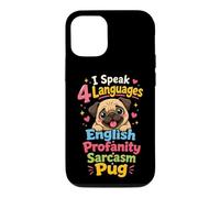 I Speak 4 Languages: English Sarcasm Pug Case for iPhone 12/12 Pro