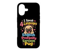 I Speak 4 Languages: English Sarcasm Pug Case for iPhone 17