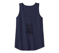 I Speak Dog: Whimsical Pet Lover Tank Top, Women, Navy, XL
