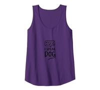 I Speak Dog: Whimsical Pet Lover Tank Top, Women, Purple, M