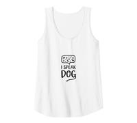 I Speak Dog: Whimsical Pet Lover Tank Top, Women, White, M