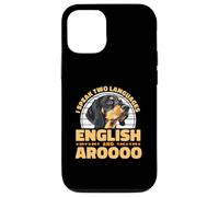 I Speak English And Aroooo Black And Tan Coonhound Case for iPhone 12/12 Pro