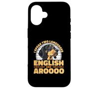 I Speak English And Aroooo Black And Tan Coonhound Case for iPhone 16