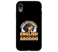 I Speak English And Aroooo Black And Tan Coonhound Case for iPhone XR