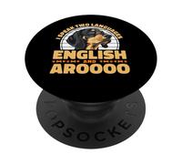 I Speak English And Aroooo Black And Tan Coonhound PopSockets Adhesive PopGrip