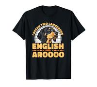 I Speak English And Aroooo Black And Tan Coonhound T-Shirt