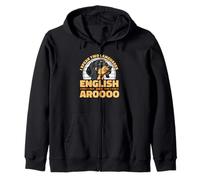 I Speak English And Aroooo Black And Tan Coonhound Zip Hoodie