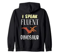 I Speak Fluent Dinosaur Kids Lover Dinosaurs Cute Dinosaur Zip Hoodie
