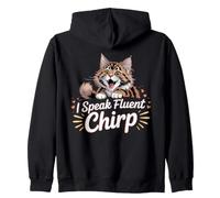 I Speak Fluent Maine Coon Chirp Cat Lover Zip Hoodie