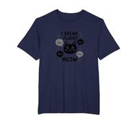 I Speak Fluent Meow - Cat Lover Graphic T-Shirt, Men's Big and Tall, Navy, 4X Tall