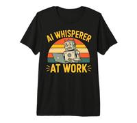 I Speak Fluent Prompt AI Tech Geek Retro Robot Programmer Premium T-Shirt