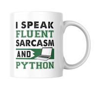 I Speak Fluent Python Mug - Funny Coder Coffee Cup, Programmer Present, Software Developer, Coding Humour, Computer Science, Tech G ift