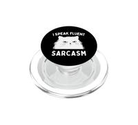 I Speak Fluent Sarcasm Funny Cat Lady Slogan Graphic PopSockets PopGrip for MagSafe