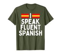 I Speak Fluent Spanish Fluently, Speaking Spanish Language T-Shirt, Men, Olive Green, Large