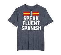 I Speak Fluent Spanish Fluently, Speaking Spanish Language T-Shirt, Men's Big and Tall, Heather Blue, 2X Tall