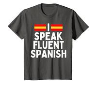 I Speak Fluent Spanish Fluently, Speaking Spanish Language T-Shirt, Youth, Asphalt Grey, 4T