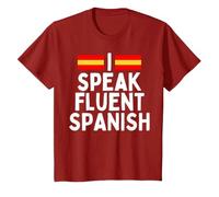 I Speak Fluent Spanish Fluently, Speaking Spanish Language T-Shirt, Youth, Cranberry Red, Medium