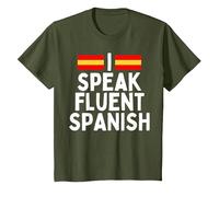 I Speak Fluent Spanish Fluently, Speaking Spanish Language T-Shirt, Youth, Olive Green, 4T
