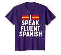 I Speak Fluent Spanish Fluently, Speaking Spanish Language T-Shirt, Youth, Purple, Medium